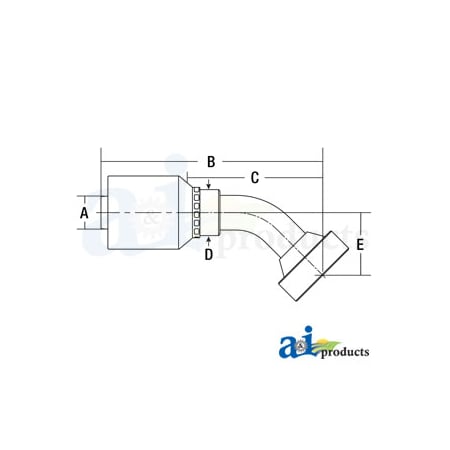 A & I Products HW-CAT Caterpillar Flange Head - 45 Elbow 6 x3 x3 A-CAT45-12-12-W